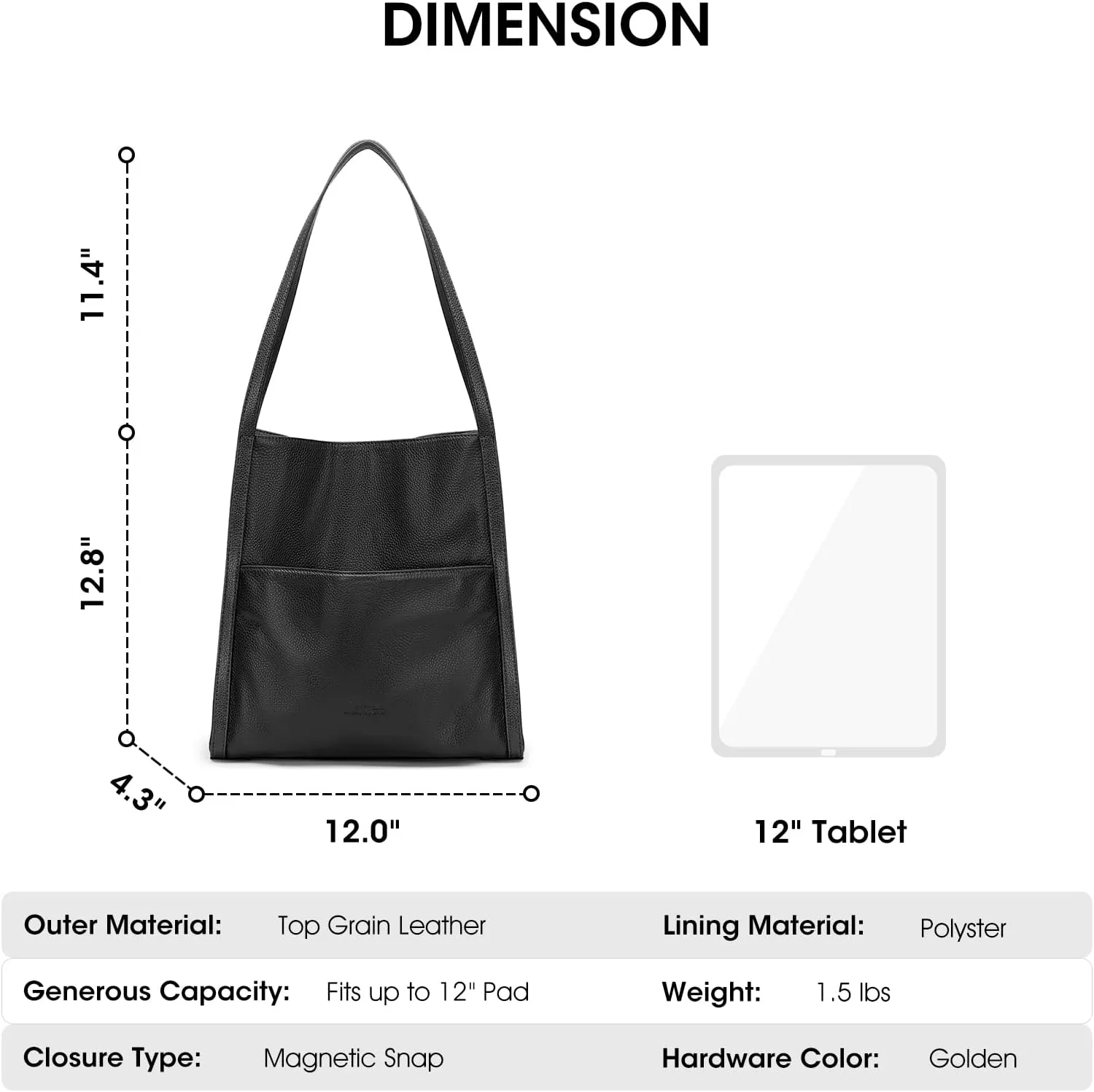 Kattee Leather Tote Shoulder Bag for Women, Leather Purse and Handbags Medium Size