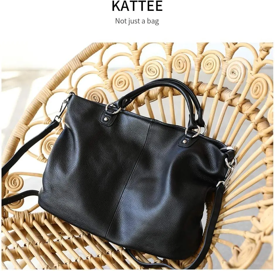 Kattee Women's Soft Leather Tote Bag, Top Satchel Purses and Handbags