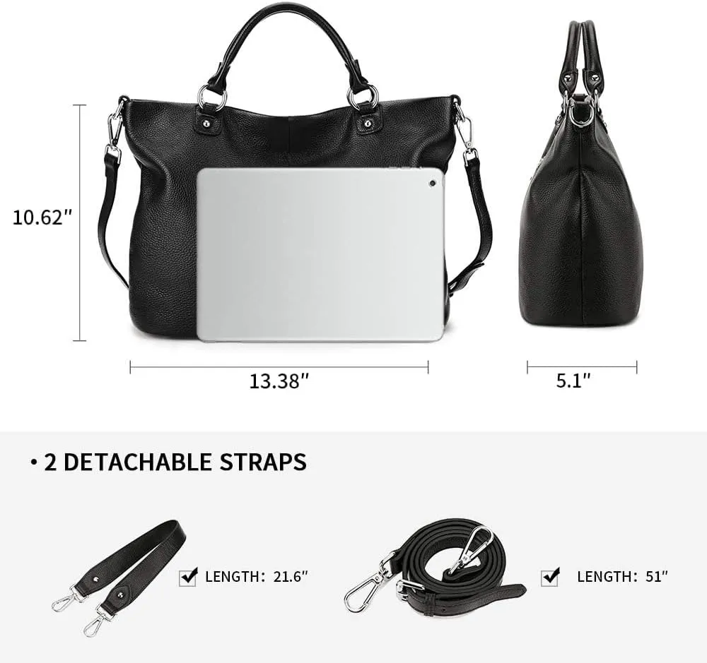 Kattee Women's Soft Leather Tote Bag, Top Satchel Purses and Handbags