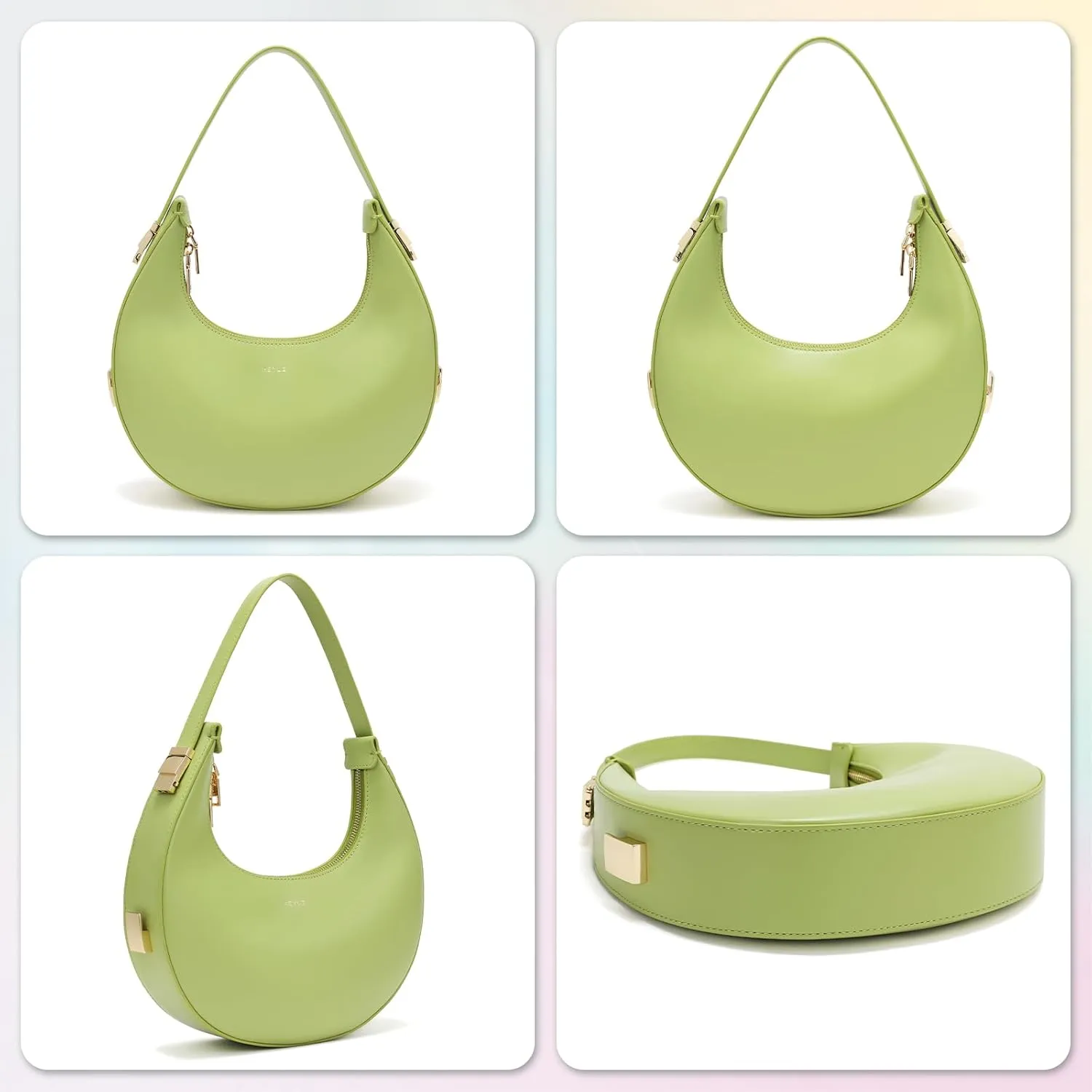 Keyli Shoulder Bag for Women 3 Ways Adjust Strap Clutches Hobo Purses Fashionable Casual Tote Handbags with 2 Zipper Closure