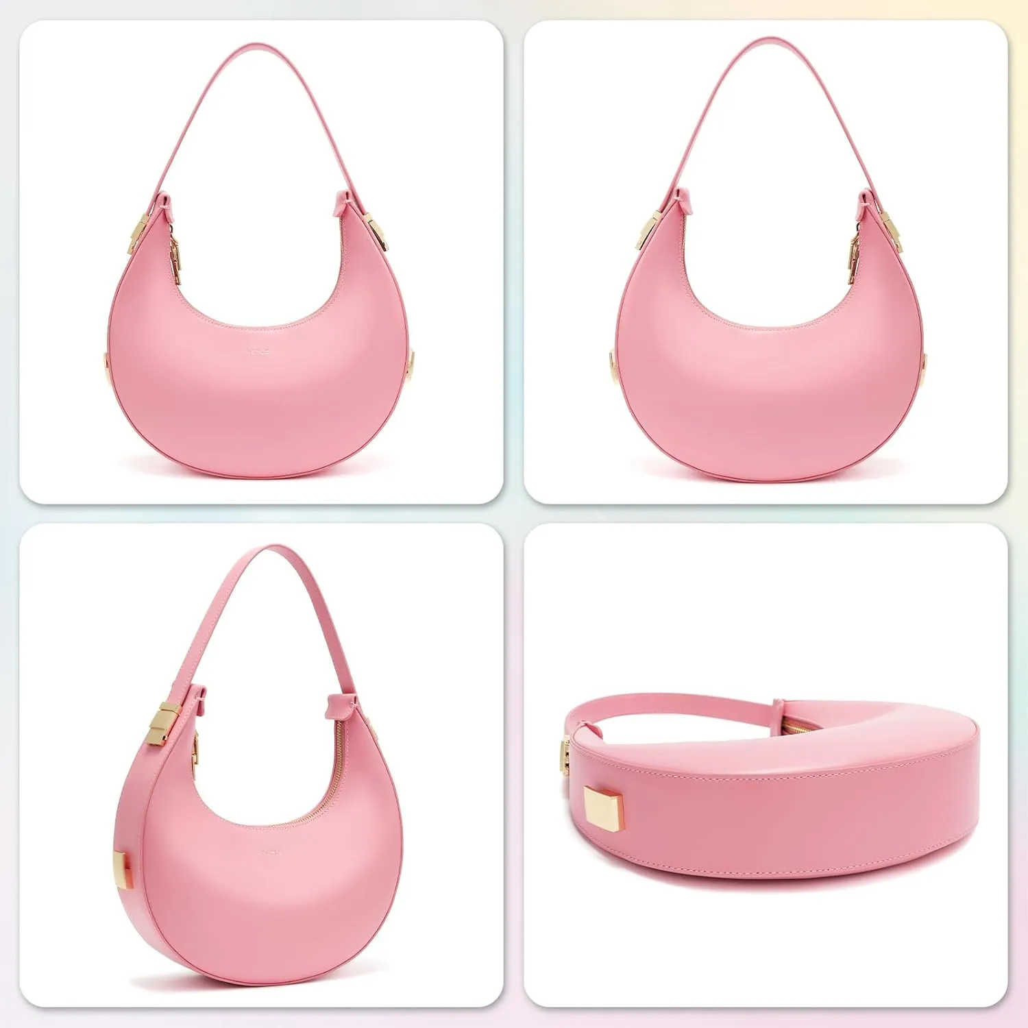 Keyli Shoulder Bag for Women 3 Ways Adjust Strap Clutches Hobo Purses Fashionable Casual Tote Handbags with 2 Zipper Closure