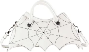 KUANG! Women Novelty Bat Spider Web Devil Tote Shoulder Bag Fashion Halloween Treat or Trick Handbags for Girls