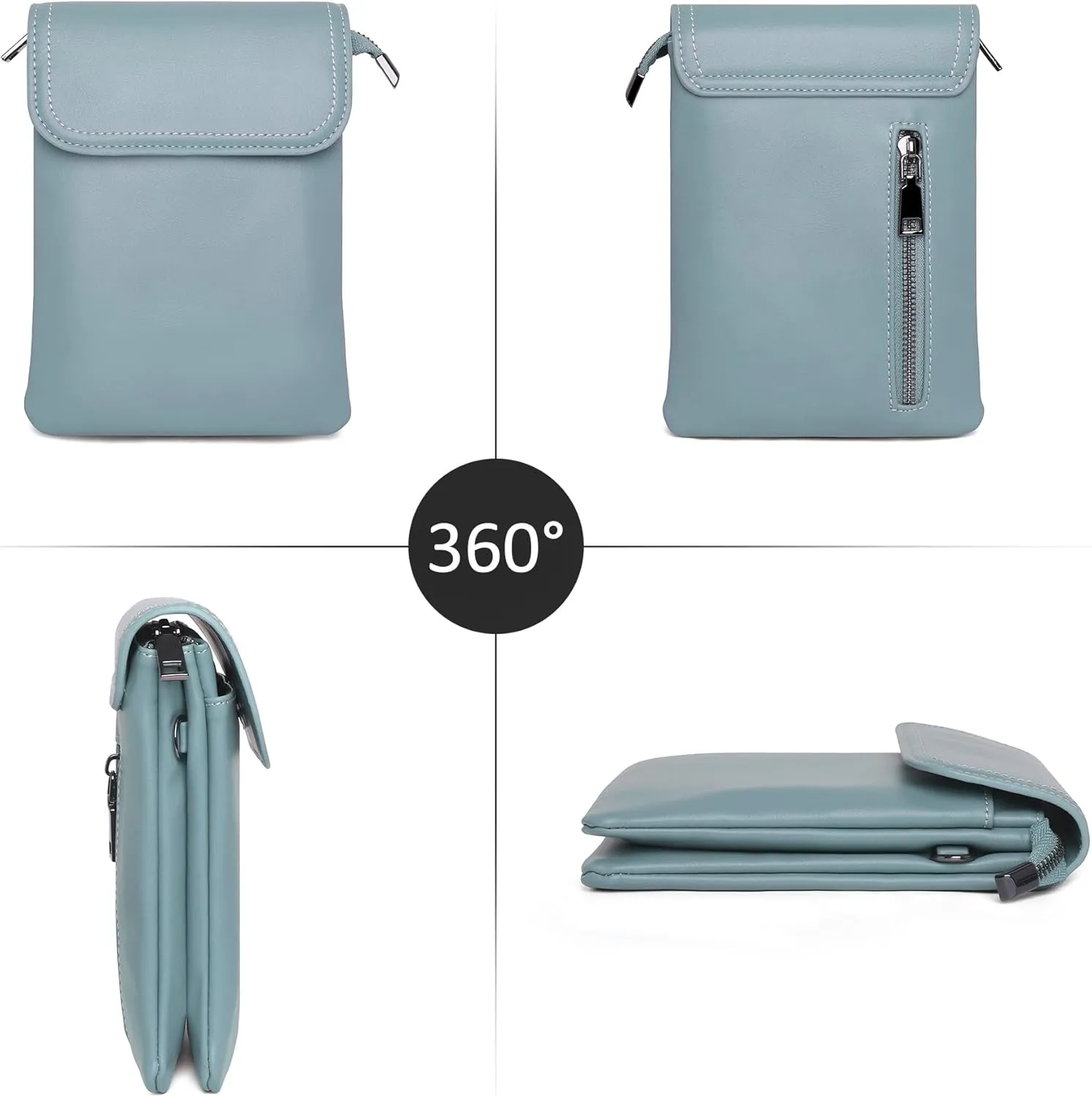 KUKOO Small Crossbody Bags for Women Cell Phone Purse Wallet Bag PU Leather with Shoulder Strap