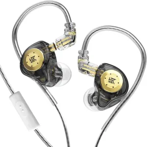KZ KZ06 EDX PRO Dynamic in-Ear Headphones 5N OFC Oxygen-Free Copper Cable HiFi Earphones Gaming Headset with Noise Cancelling (with Microphone, Clear)