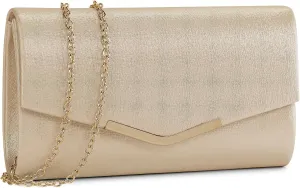 Ladies Evening Clutch Bag Envelope Handbag Prom Bridal Wedding Party Purse with Detachable Chain