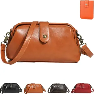 Langrents Handbag, Retro Handmade Leather Bag, Waterproof