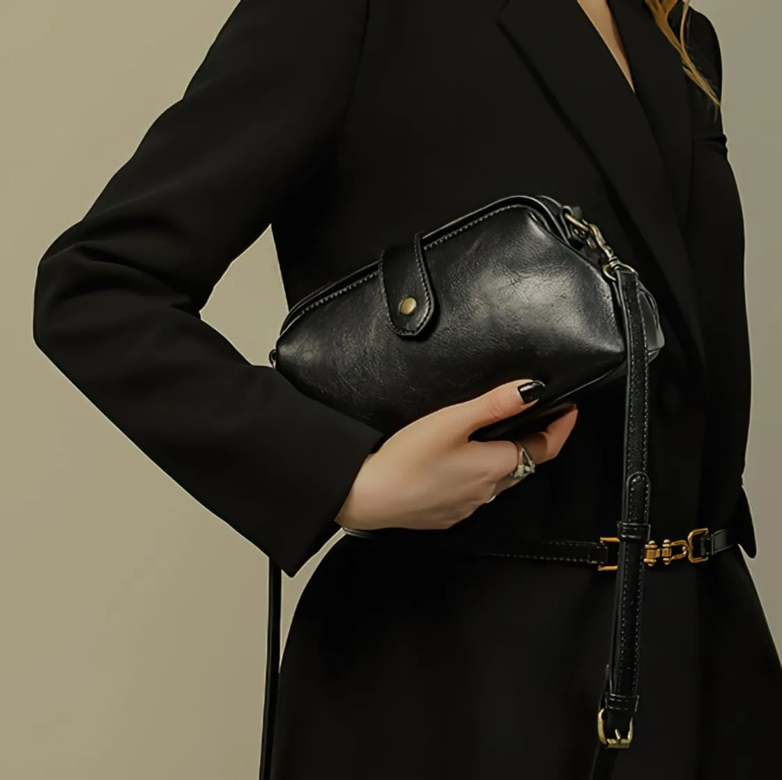 Langrents Retro Handmade Bag, Retro Doctor Handbag, Waterproof Shoulder Bag for Women, Gpmsign Bag