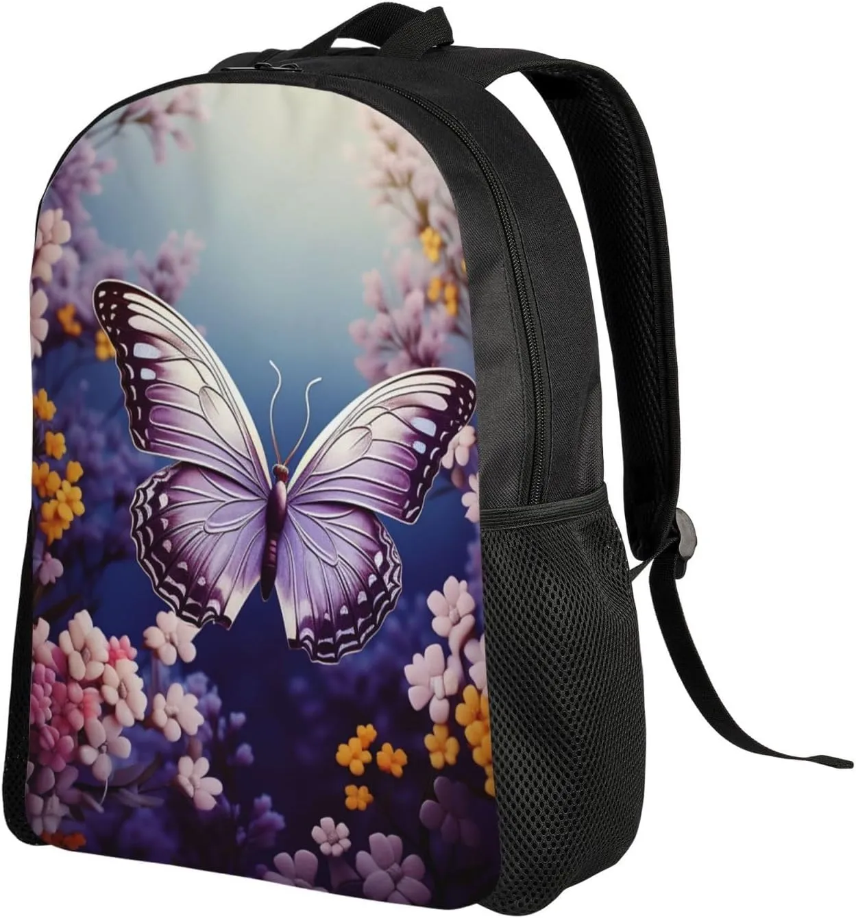 Laptop Backpack for Men Women Carry On Backpack Butterfly Floral Backpack Lightweight Travel Bag Casual Daypack