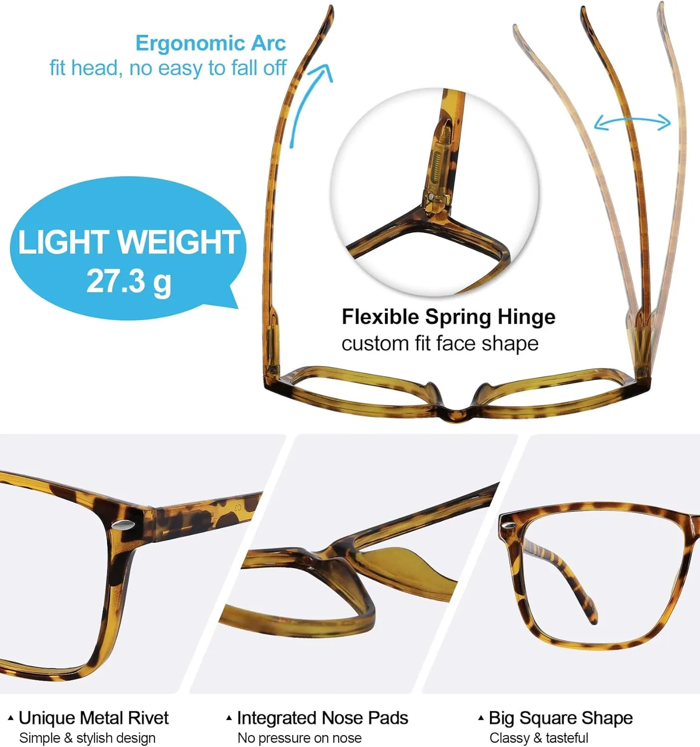 Large Bifocal Reading Glasses Men Oversized Blue Light Blocking Bifocals Readers 1.0 1.25 1.5 1.75 2.0 to 3.5 …