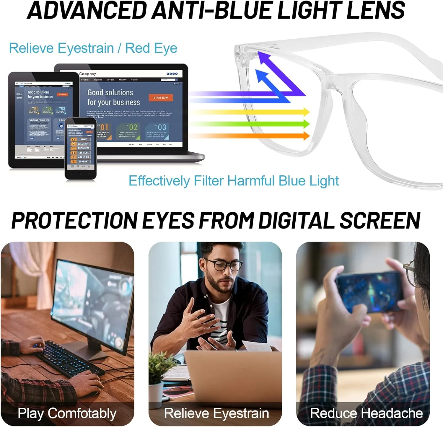 Large Bifocal Reading Glasses Men Oversized Blue Light Blocking Bifocals Readers 1.0 1.25 1.5 1.75 2.0 to 3.5 …