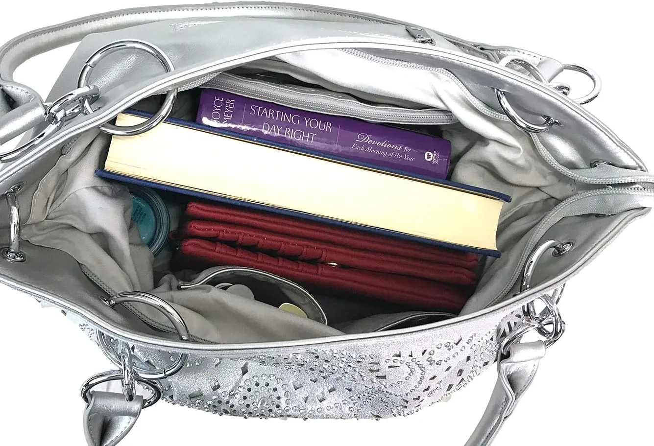 Laser Cut Bling Purses Double handle purse