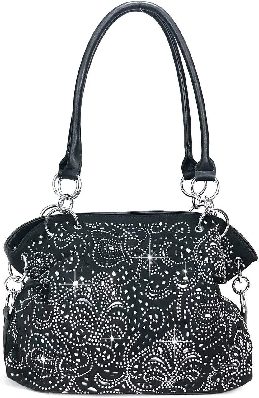 Laser Cut Bling Purses Double handle purse