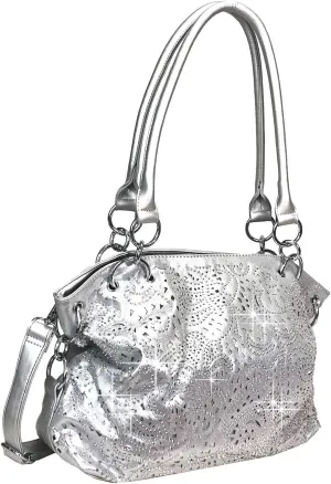 Laser Cut Bling Purses Double handle purse