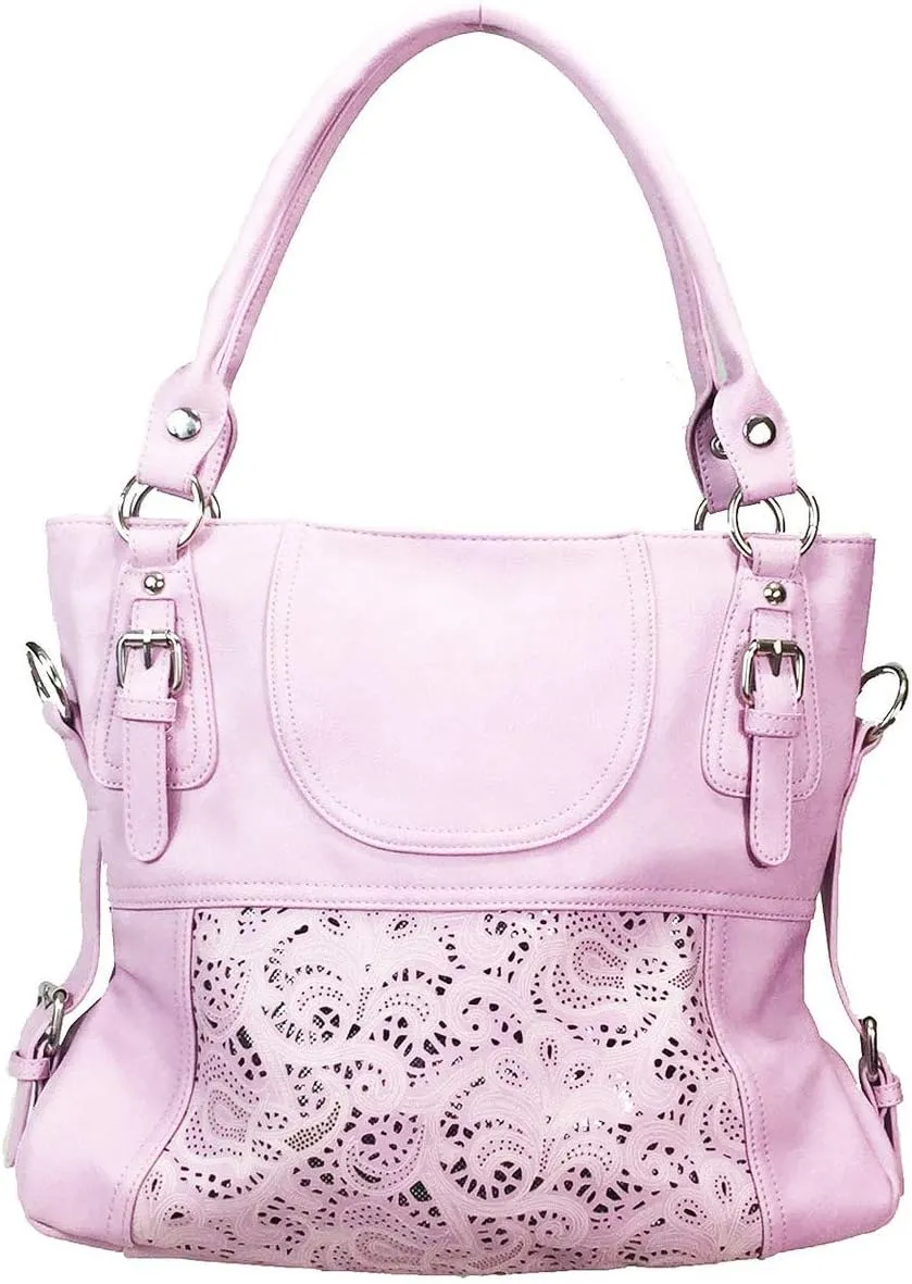 Laser Cut Hobo Bag Double Handles Big Purse