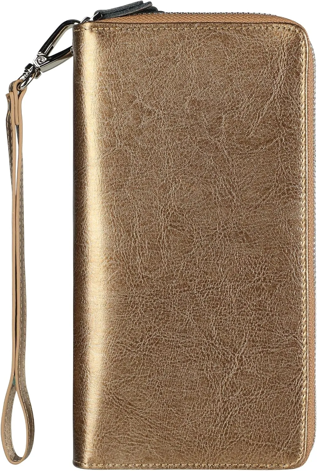 Lavemi Women's RFID Blocking 100% Leather Large Capacity Zip Around Wallet Phone Holder Clutch Travel Purse Wristlet