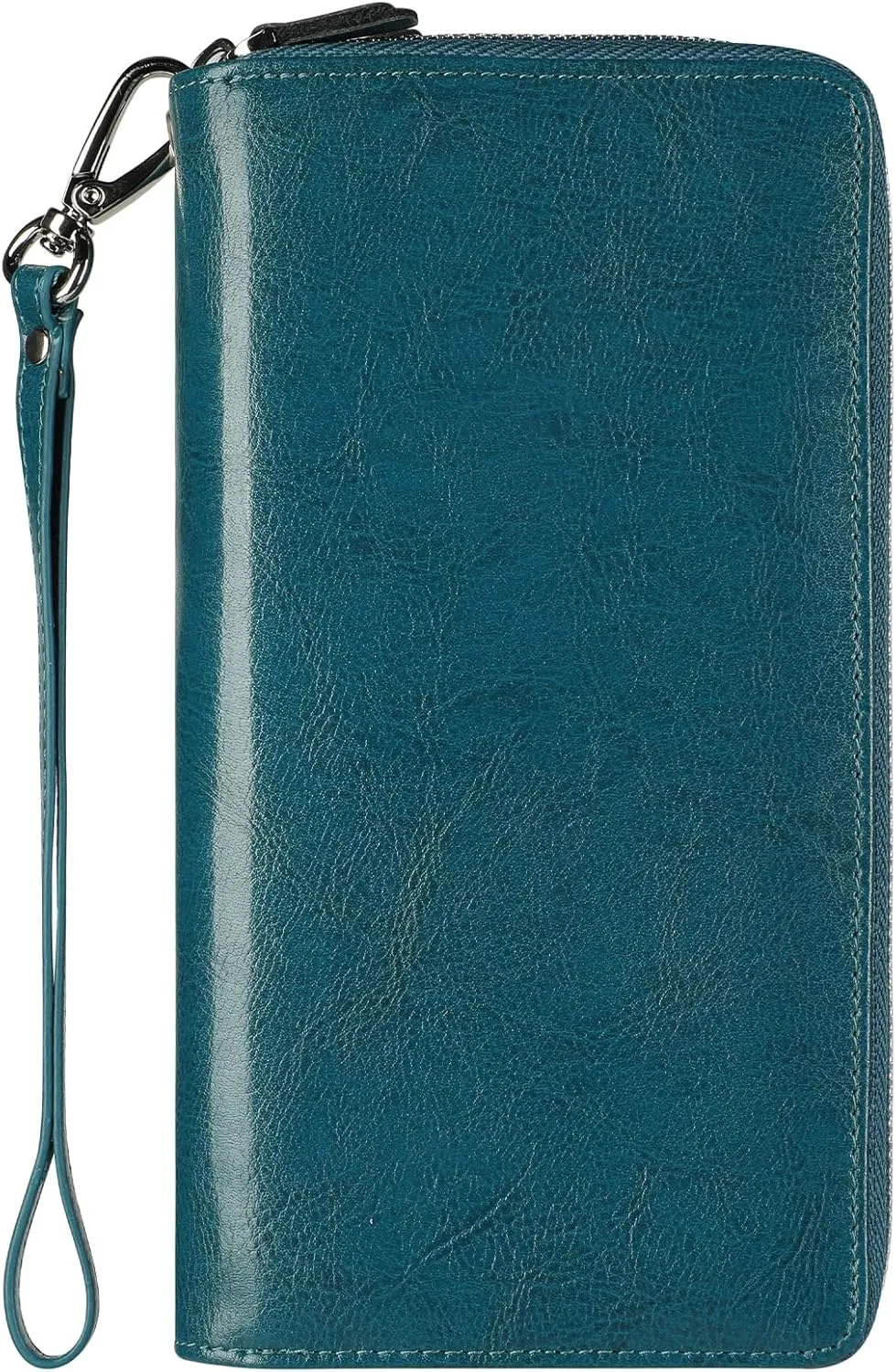 Lavemi Women's RFID Blocking 100% Leather Large Capacity Zip Around Wallet Phone Holder Clutch Travel Purse Wristlet