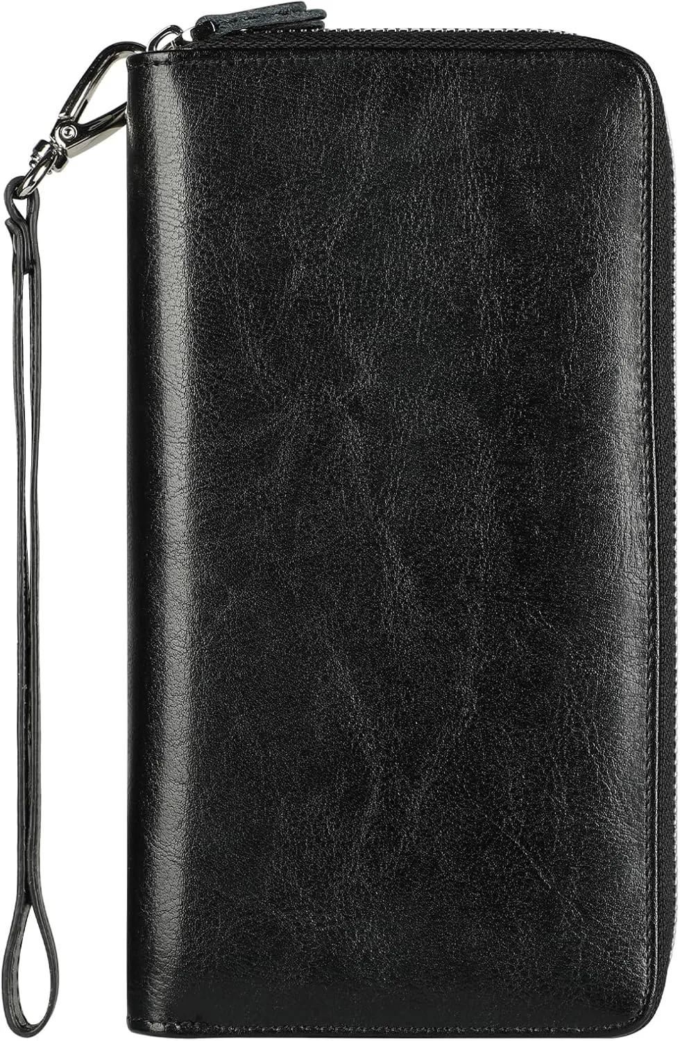 Lavemi Women's RFID Blocking 100% Leather Large Capacity Zip Around Wallet Phone Holder Clutch Travel Purse Wristlet