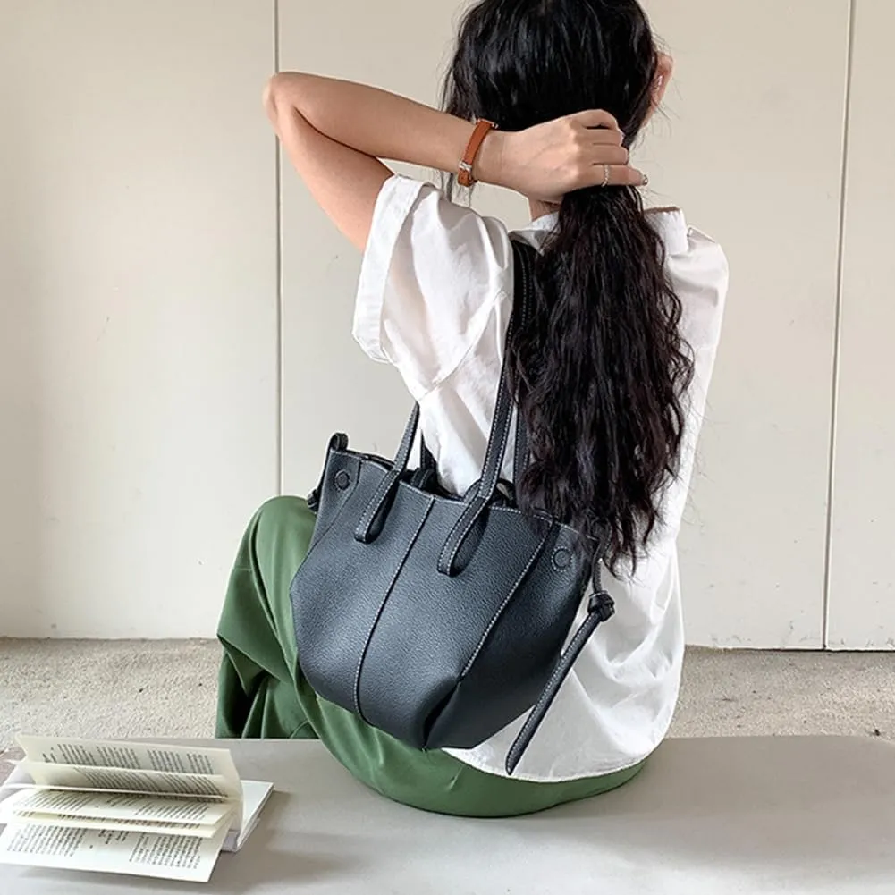 Leather Purses for Women Trendy Leather Shoulder Bag Faux Purse Faux Leather Tote Bag With Magnetic Closure