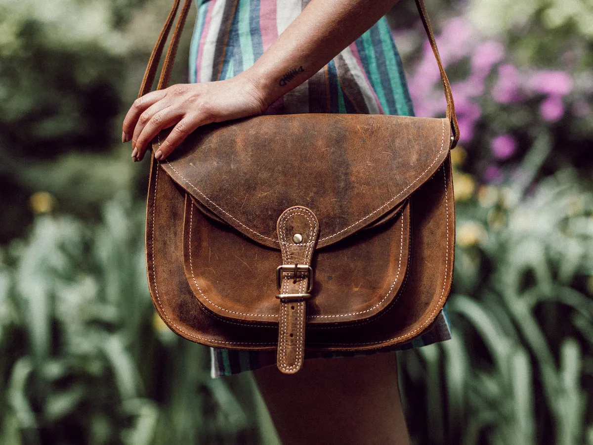 Leather Saddle Bag 12 Inch
