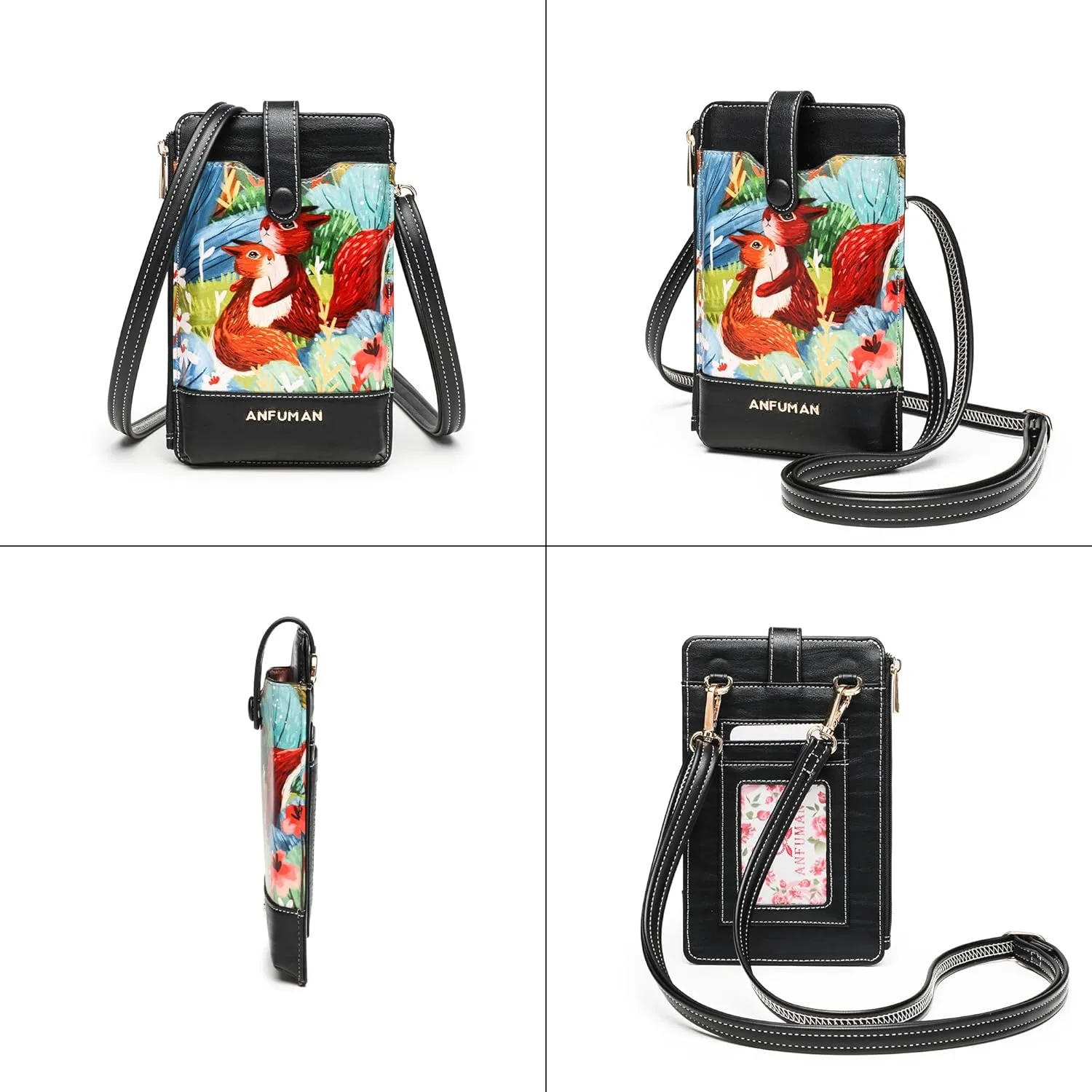 Leather Small Crossbody Bags for Women Designer Cell Phone Bag Wallet Purses Adjustable Strap