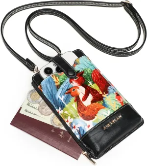 Leather Small Crossbody Bags for Women Designer Cell Phone Bag Wallet Purses Adjustable Strap