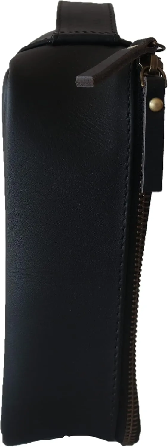 Leather Toiletry Bag for Men, Travel Organizer Toiletry Bag (2 Black)