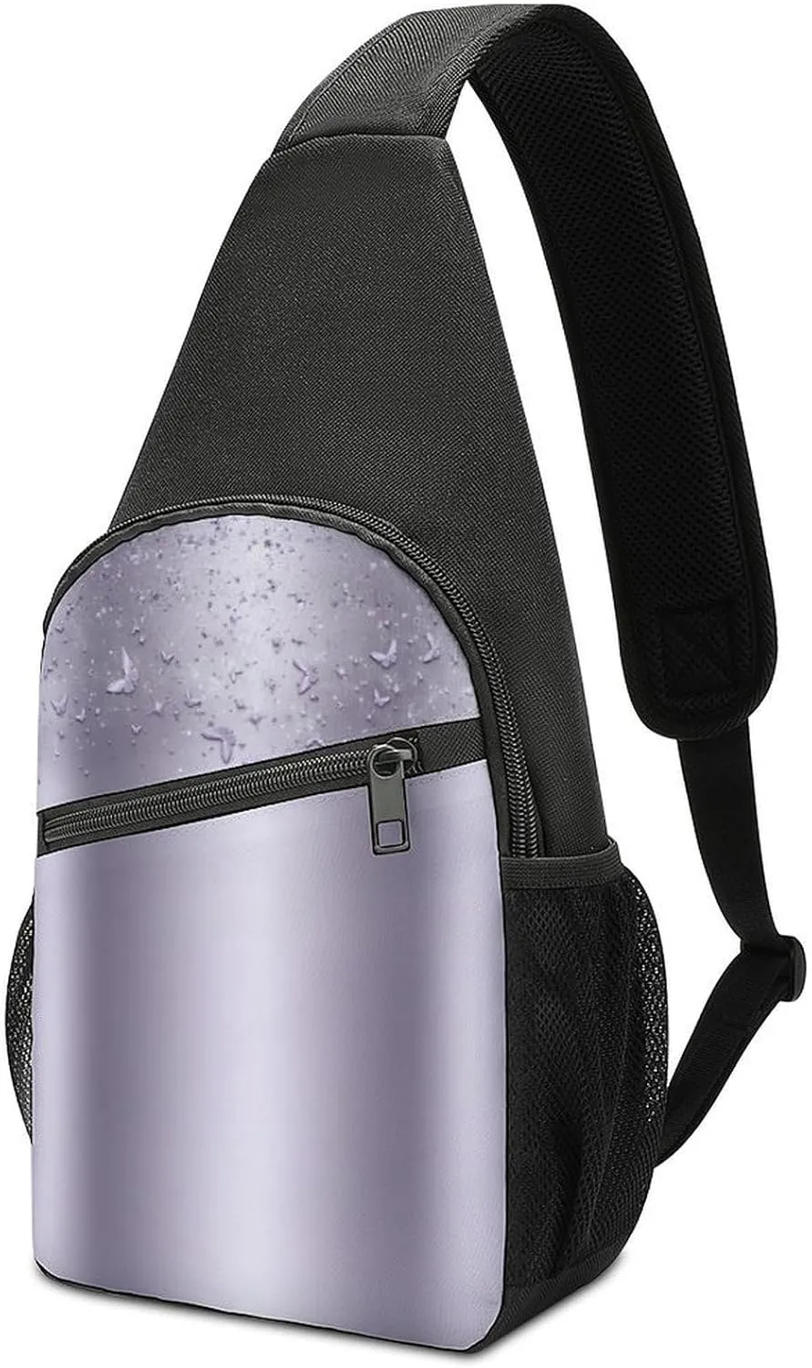 Lilac Shimmer Sparkle Flutter Butterfly Unisex Chest Bag