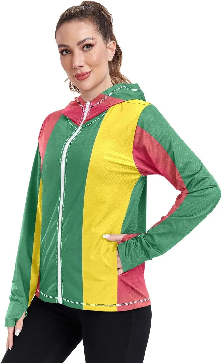Lithuania Flag Uv Blocking Clothing, Upf 50  Hooded Long Sleeve Shirt Women, S-XXL