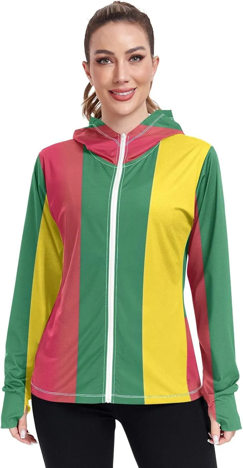 Lithuania Flag Uv Blocking Clothing, Upf 50  Hooded Long Sleeve Shirt Women, S-XXL