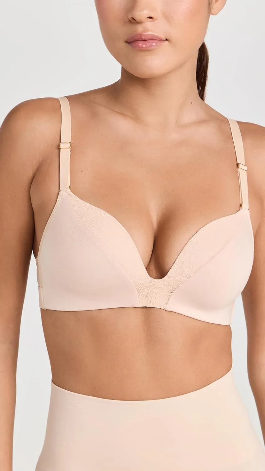 LIVELY All-Day Deep V Wireless Bras for Women | Plunging Deep V-Neckline Bra with No Underwire | Lightly Padded Cups