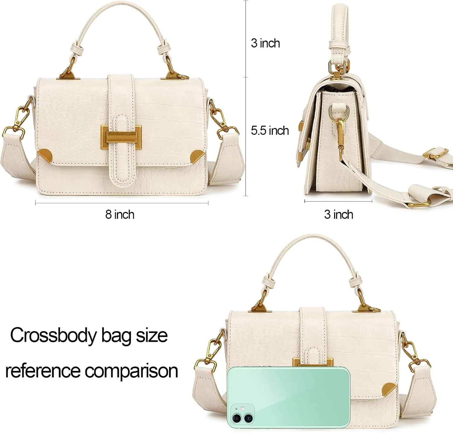 LL LOPPOP Women's Small Classy Crossbody Purse Top Handle Handbags Leather Satchel Bags for Women