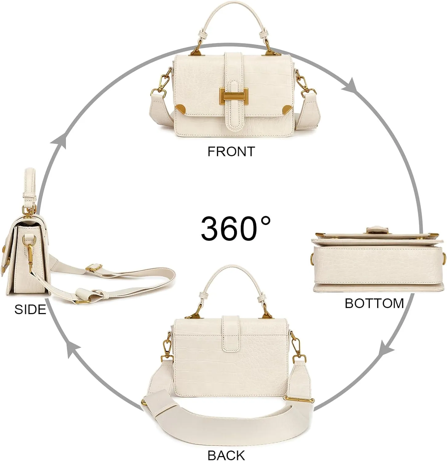 LL LOPPOP Women's Small Classy Crossbody Purse Top Handle Handbags Leather Satchel Bags for Women