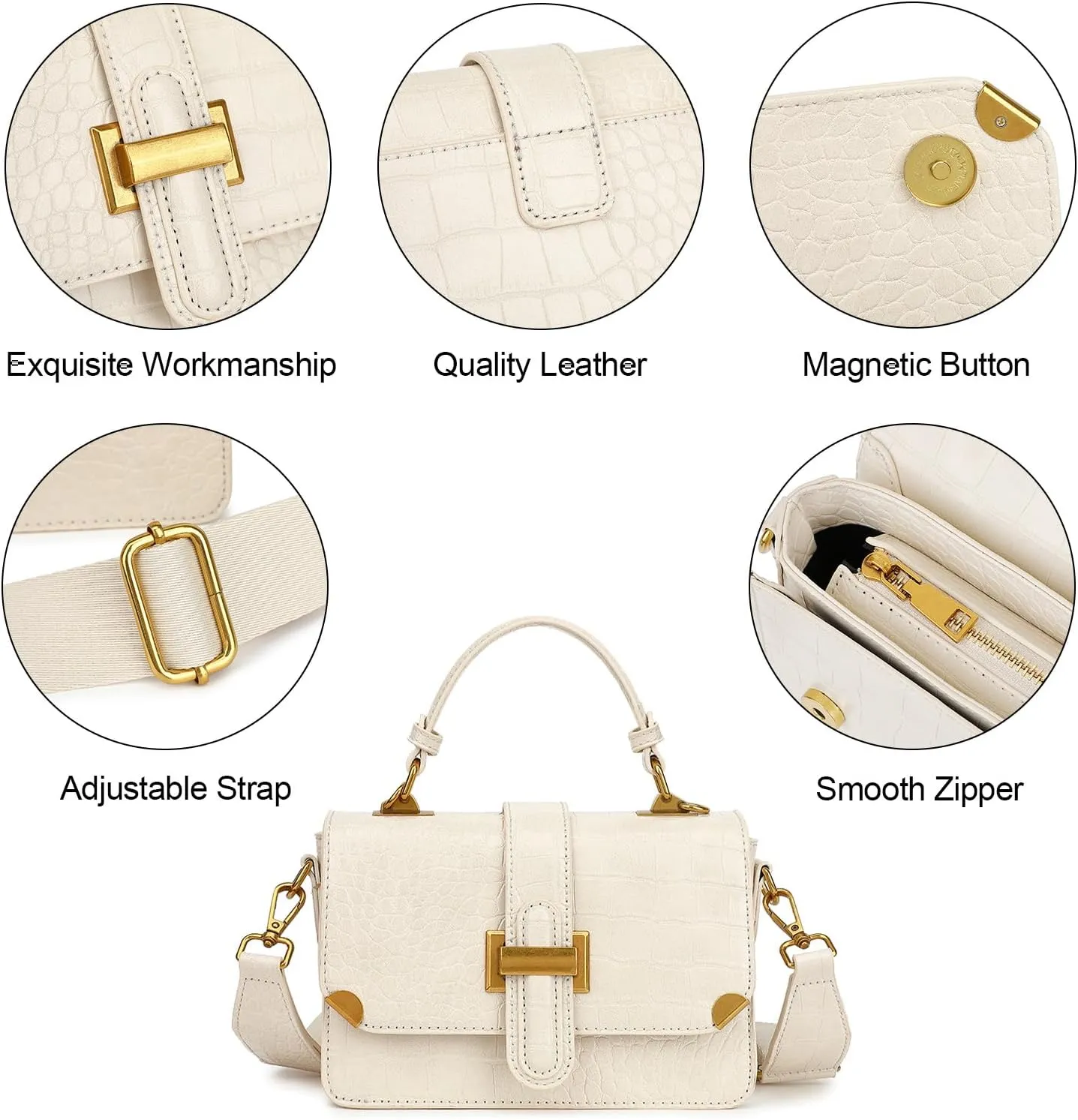 LL LOPPOP Women's Small Classy Crossbody Purse Top Handle Handbags Leather Satchel Bags for Women