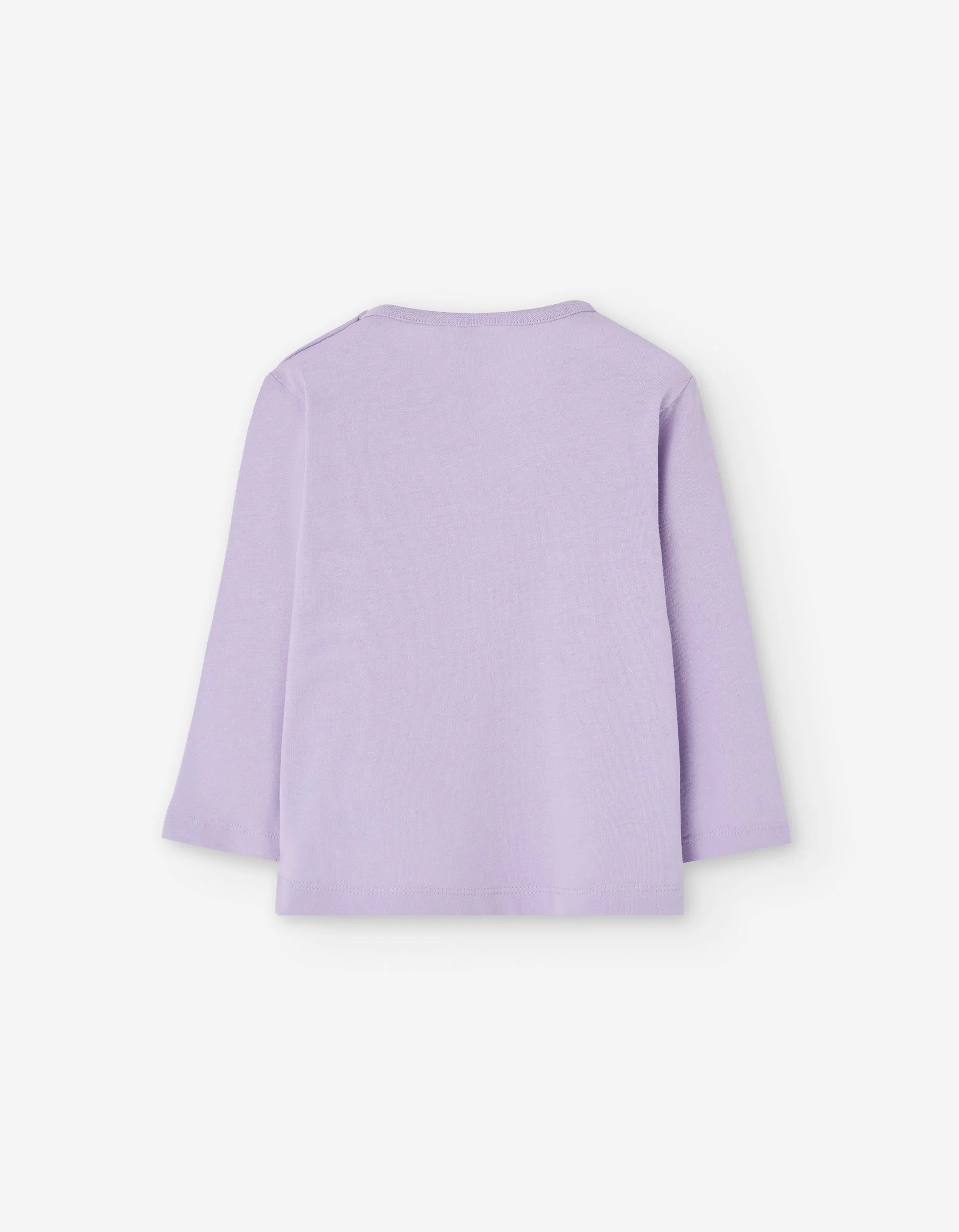 Long Sleeve Butterfly Print T-shirt for Baby Girls, Lilac