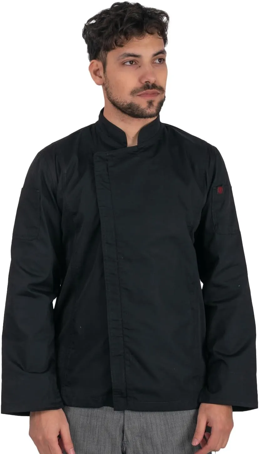 Long Sleeve William Chef Coat, Modern Zipper Chef Jacket
