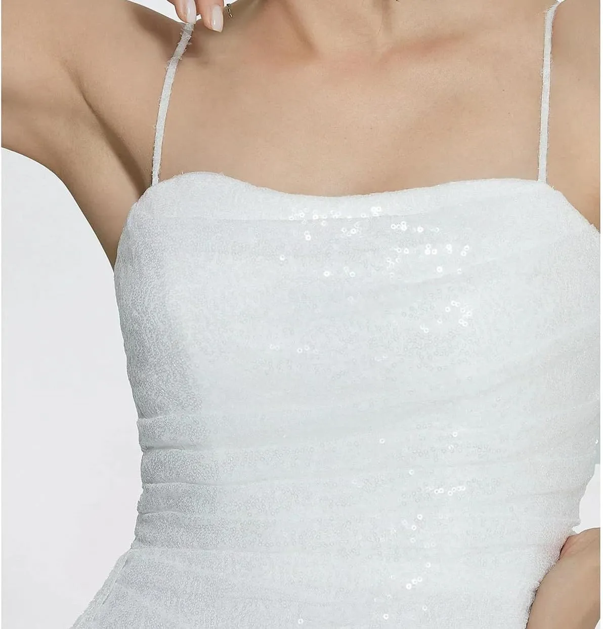 Long Sparkle Formal Dress Cocktail Party Prom Long Wedding Guest Dresses for Women Sleeveless Sequined Slit