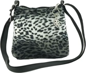 LONI Womens Trendy Animal Print Faux Fur Shoulder Bag/Cross-Body Bag