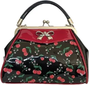 Lost Queen New Romantics Kisslock Vintage Cherry Blossom Handbag Purse