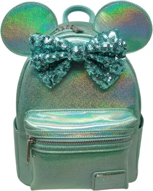 Loungefly Disney Minnie Mouse Glitter Sparkle Womens Double Strap Shoulder Bag Purse