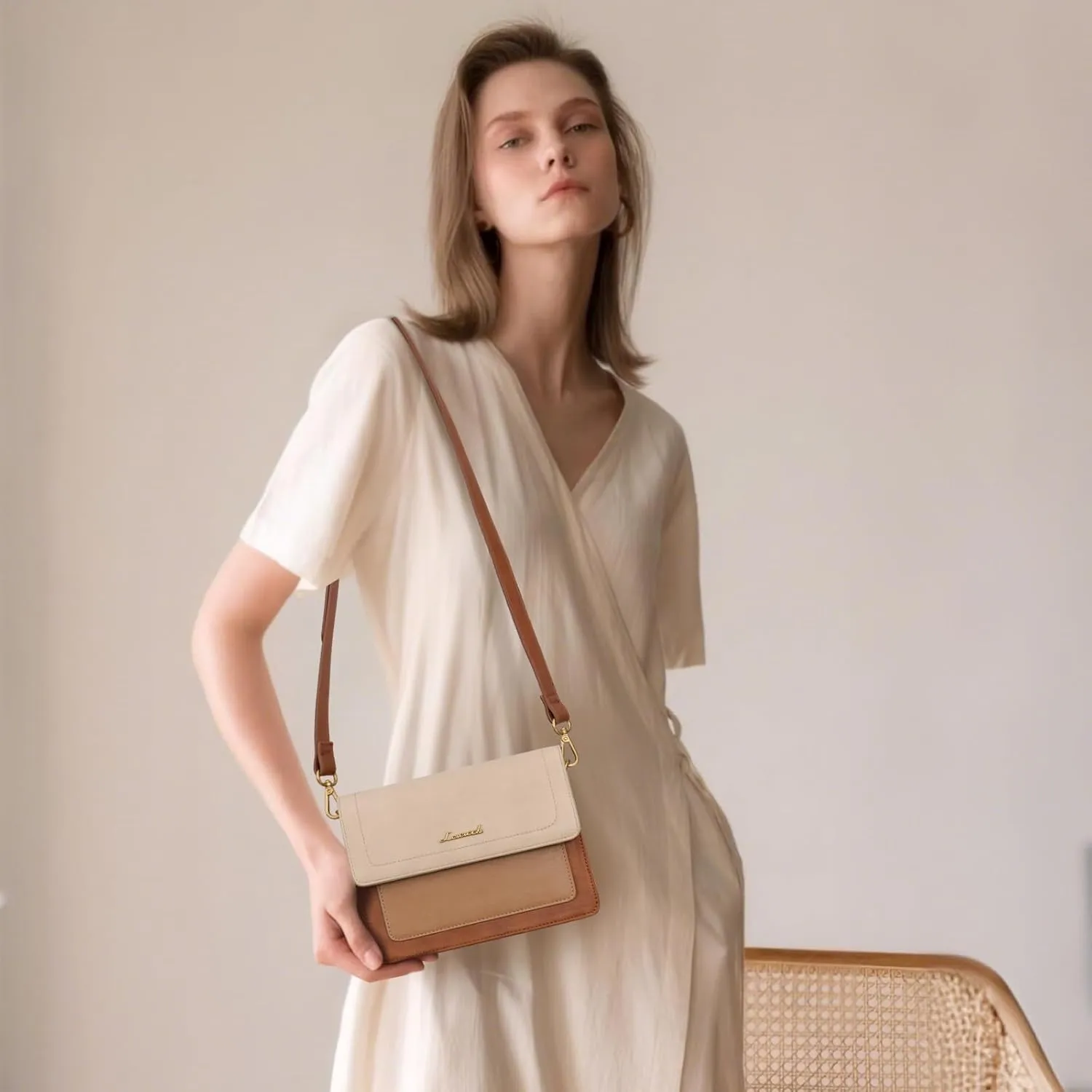 LOVEVOOK Crossbody Bags for Women,Vintage Leather Cross Body Purse,Trendy Designer Shoulder Handbags Cell Phone