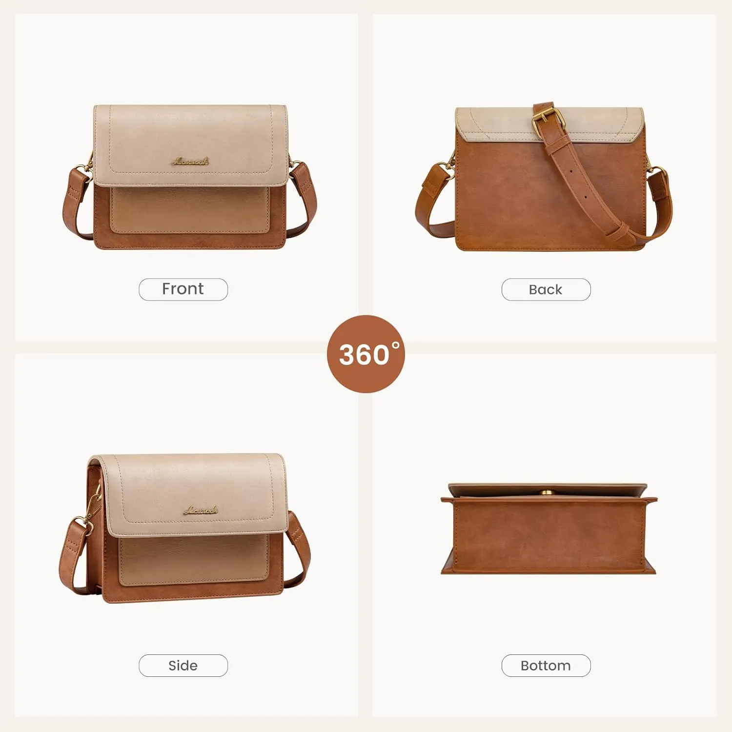 LOVEVOOK Crossbody Bags for Women,Vintage Leather Cross Body Purse,Trendy Designer Shoulder Handbags Cell Phone