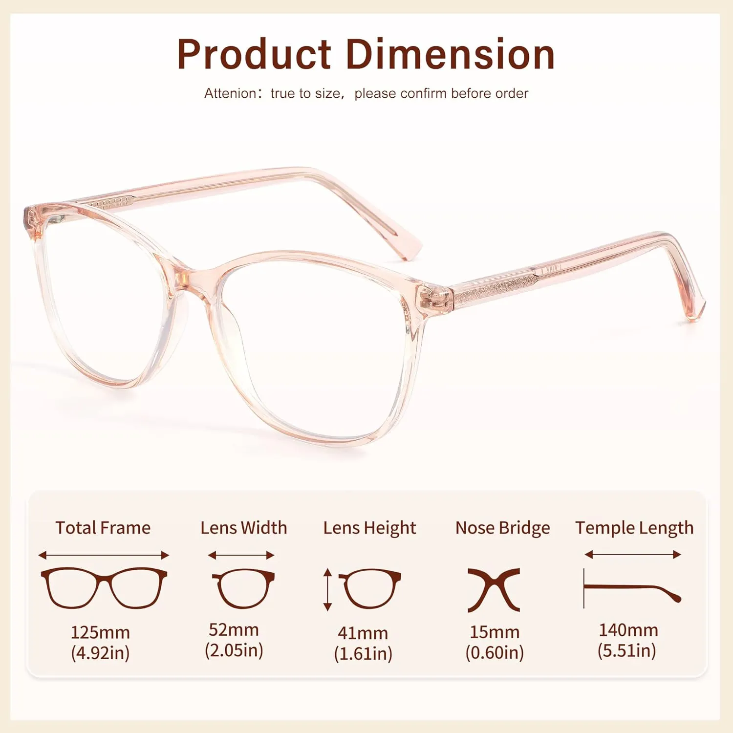 Madison Avenue Blue Light Blocking Glasses Anti Eyestrain UV Glare Blue Light Glasses for Women TV Phone Computer Gaming Eyeglasses Liberty (Crystal Brown)