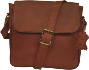 Madosh Men's Genuine Leather Crossbody Messenger Bag – Handcrafted Flap Over Shoulder Sling for Office, Casual & Travel Use