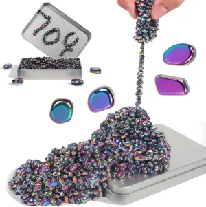 Magnetic Balls,Fidget Toys,700 Mini Magnetic Ferrite Putty,with 4 Large Smooth Magnetic Beads，Stress Relief Sensory Desk Toys for Office Stress/Anxiety Relief ,Gifts for Teen，Adults Gifts（colours）