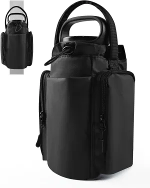 Magnetic Gym Bag for Men and Women, Magnetic Water Bottle Holder for Gym 80oz, Small Gym Bag, Gym Gifts for Women and Men (Black)