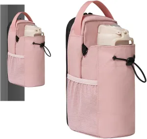 Magnetic Gym Bag for Women - Small Magnetic Sling Bag with Water Bottle Holder for Workout, Travel and Sports (Pink)