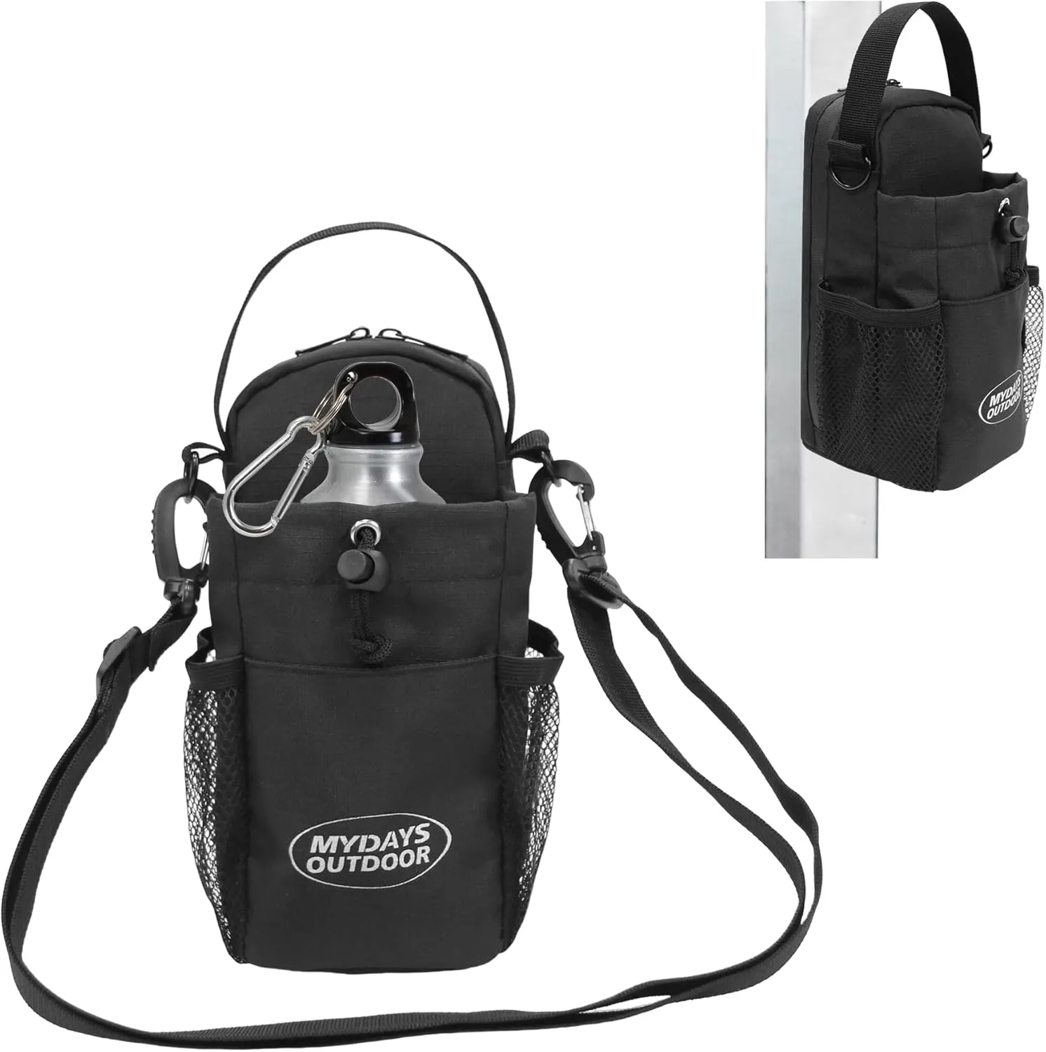 Magnetic Gym Bag,Water Bottle Carrier Bag,Magnetic Water Bottle Holder with Shoulder Strap,Gym Accessories,Magnetic Gym Pouch for Travel, Work,Sports