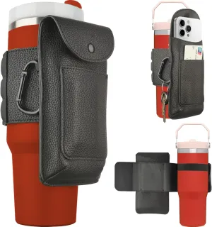 Magnetic Water Bottle Holder, Magnetic Cup Holder for Gym, Strong Magnet Mount Phone Pouch Bag, Heavy Duty Fitness Water Bottles Accessories for Stanley, Owala Soufull Bottle