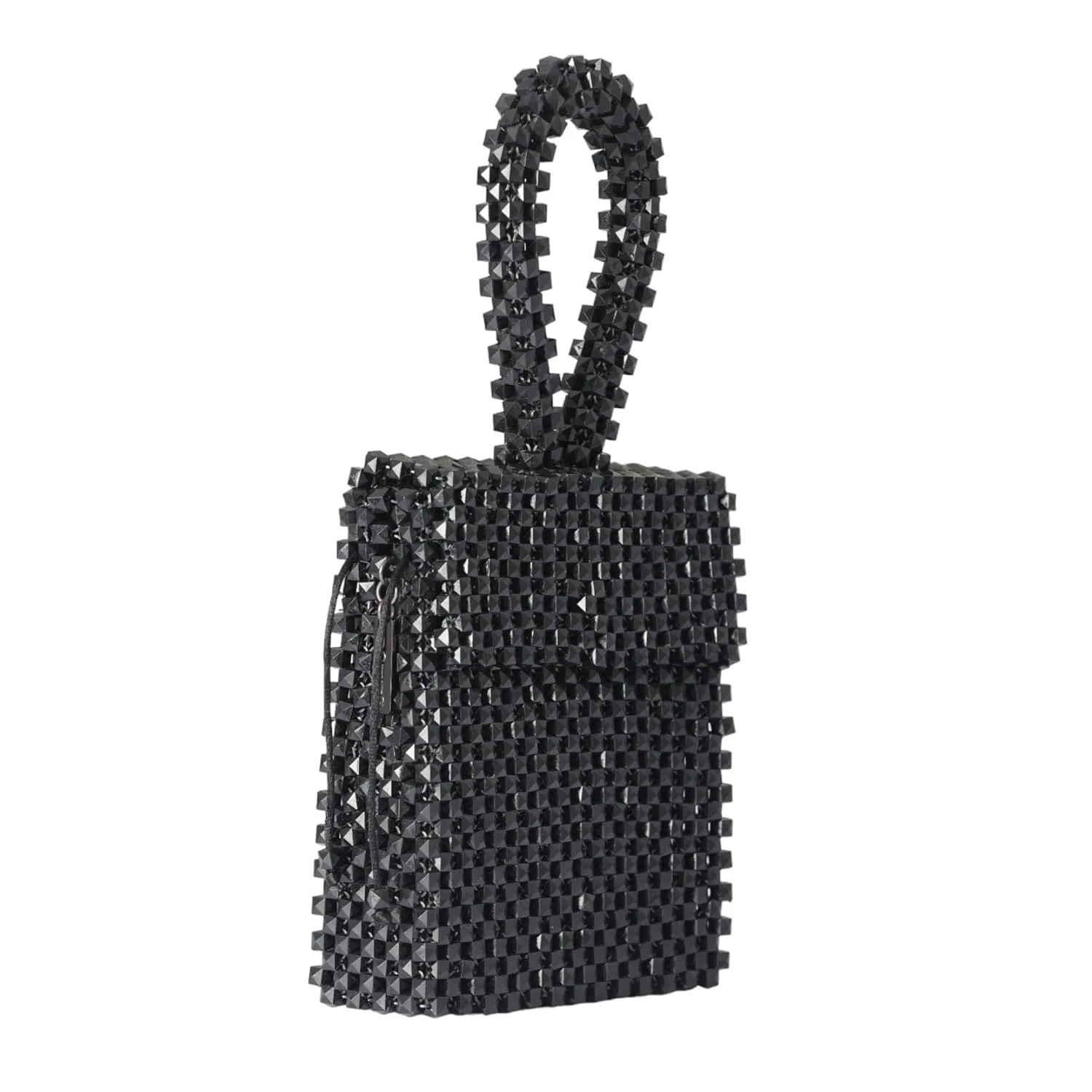 Manara Handmade Flap Handbag - Acrylic and Lightweight (Black)
