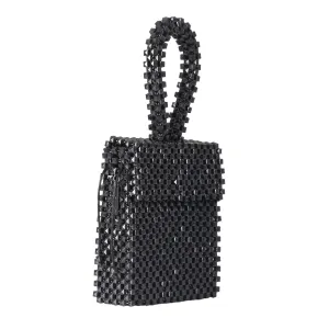 Manara Handmade Flap Handbag - Acrylic and Lightweight (Black)